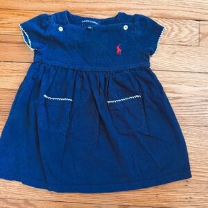 Ralph Lauren Navy Dress with Red Pony Accent